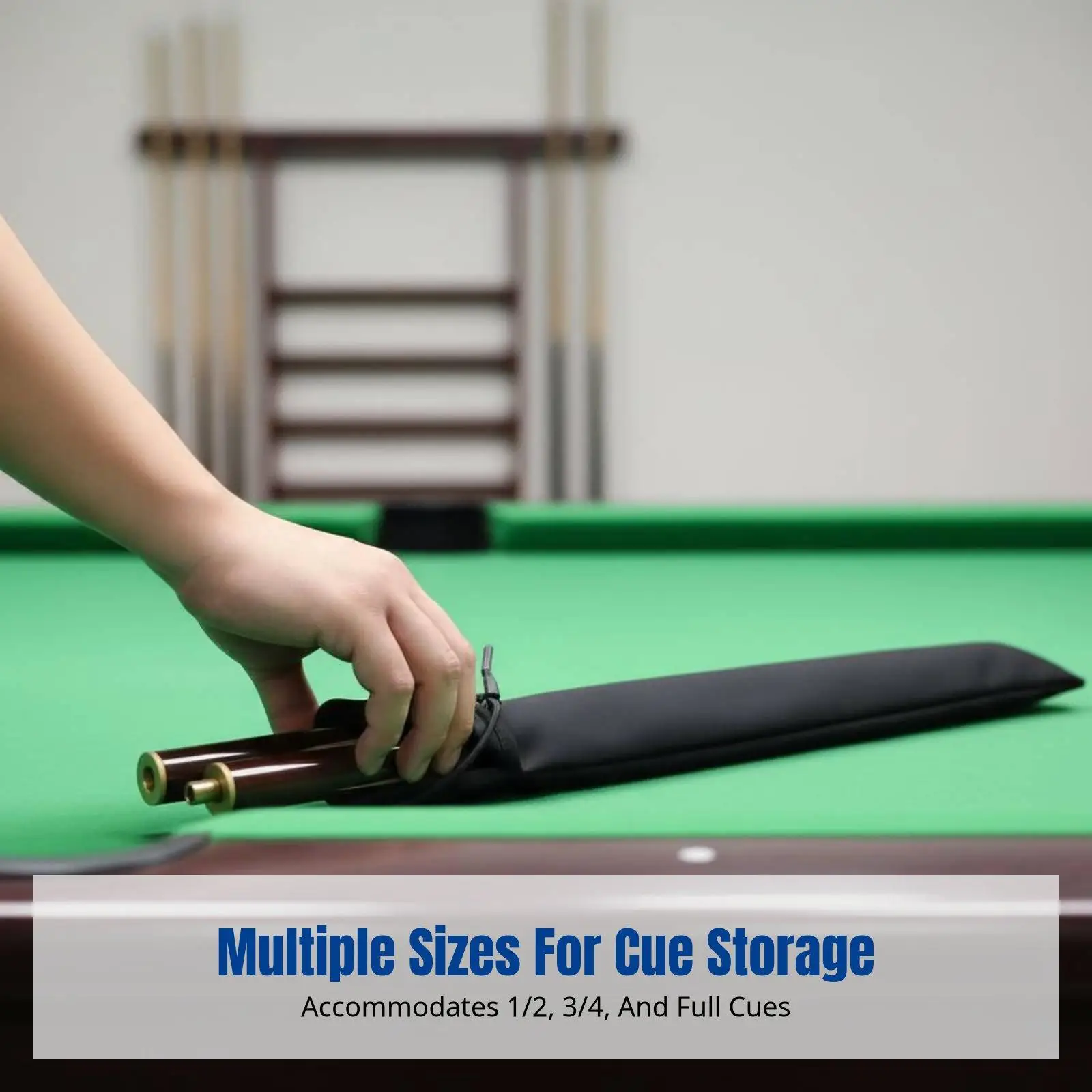 Portable Billiard Cue Bag for Snooker Pool Stick Storage Elastic Fabric Sleeve Durable Hand Carry Case Professional Protective
