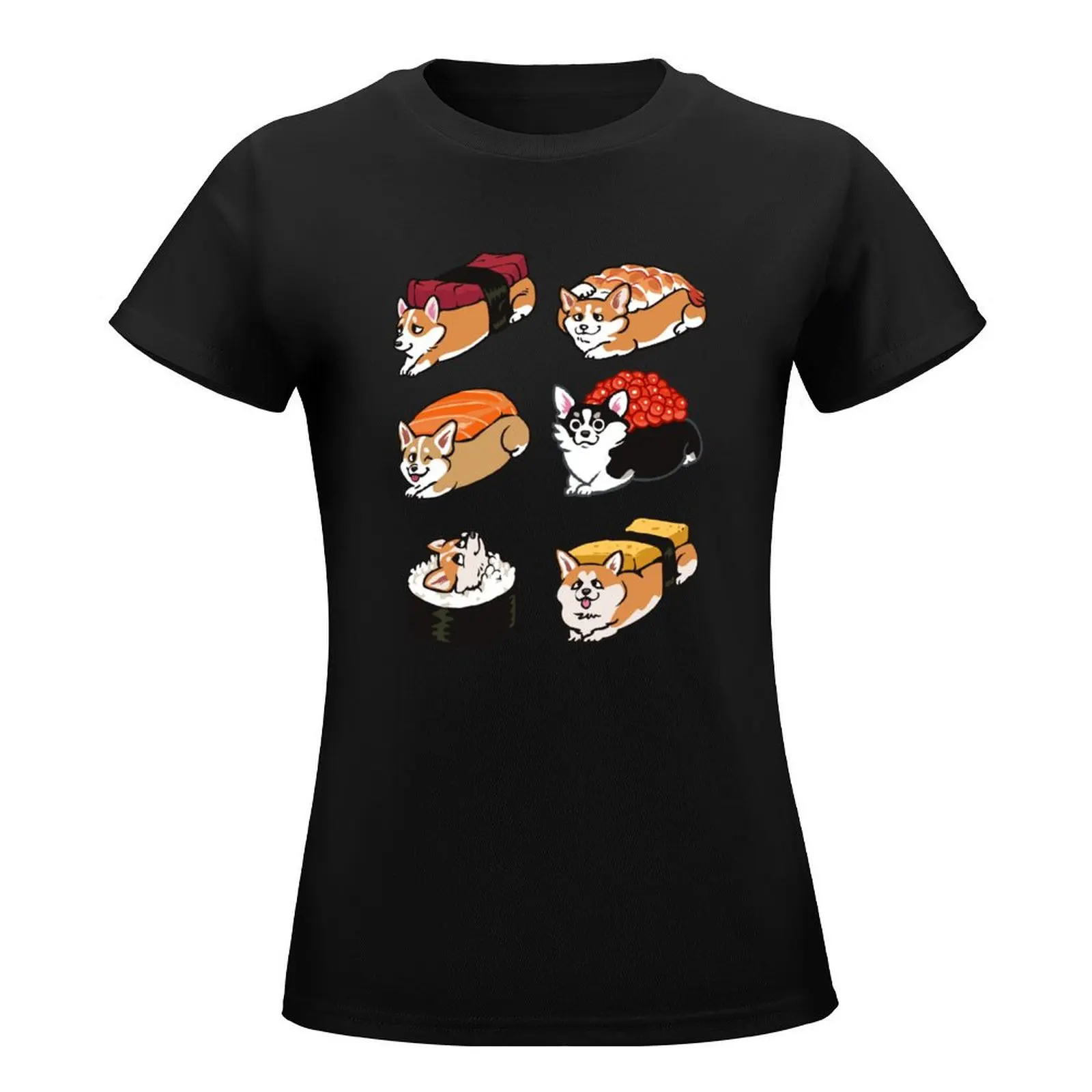 Sushi Corgi T-Shirt Aesthetic clothing funny Female clothing kawaii clothes t-shirt dress for Women plus size sexy