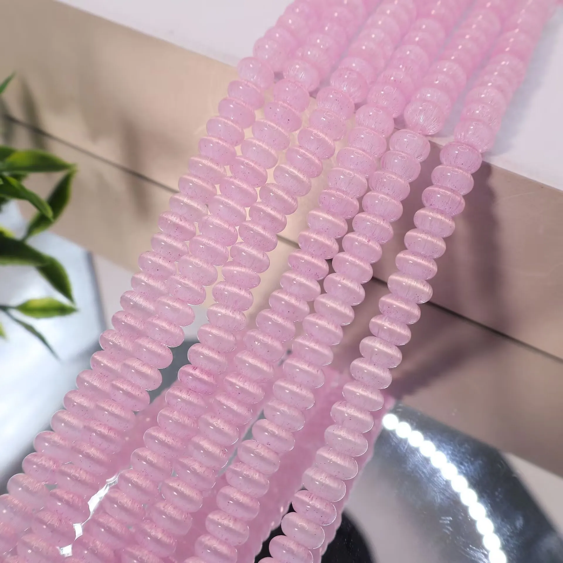 4x6mm Color Cat Eye Stone Flat Bead Wheel Calculation Jewelry DIY Accessories Necklace Hand String Clothing Accessories