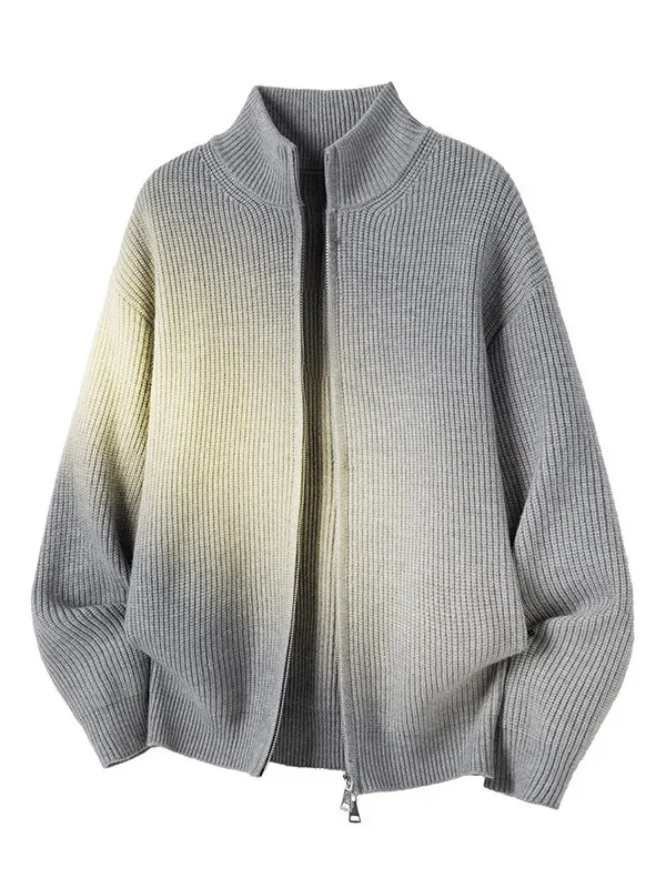 

Men's Thiened Knitted Cardigan Sweater Stand Collar Open Front Winter Warm Casual Faion Simple Match All Seasons Outerwear