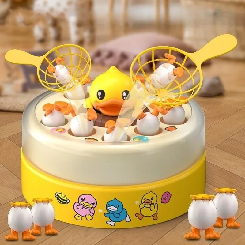 

Детская прыгающая игрушка-утка с вращающимся диском, обучающая обучающая игрушка для младенцев и малышей, взаимодействие родителей и детей