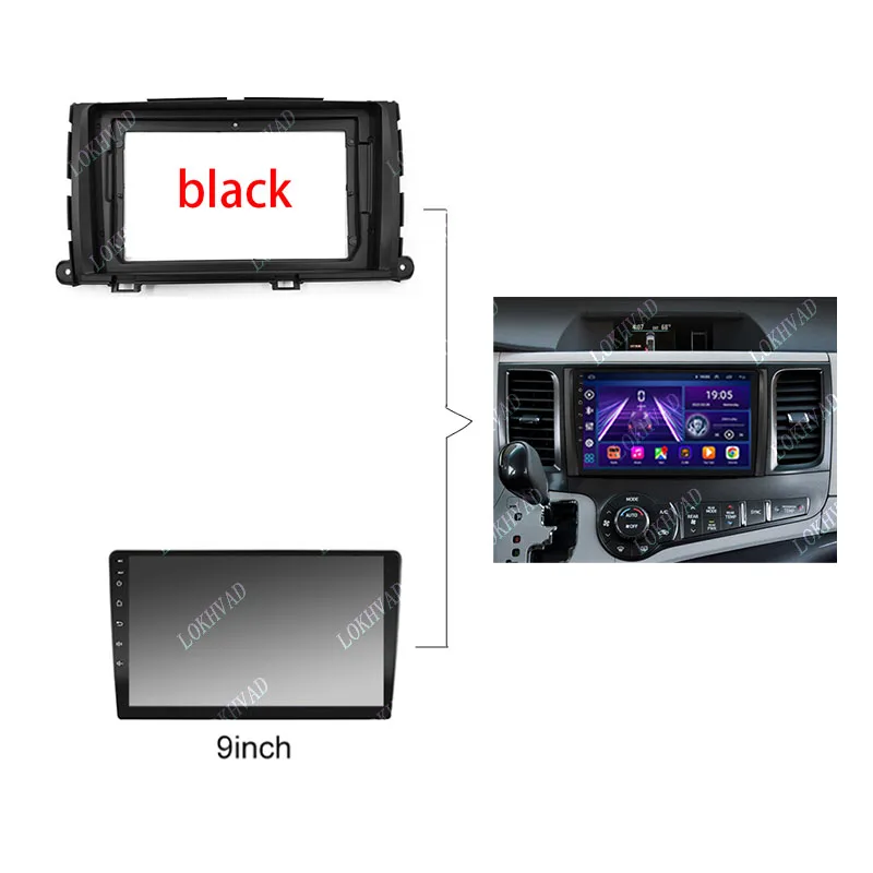 For 2009-2014 Toyota Sienna 9INCH Car Radio Android Stereo audio screen multimedia video player navigation cables Harness frame