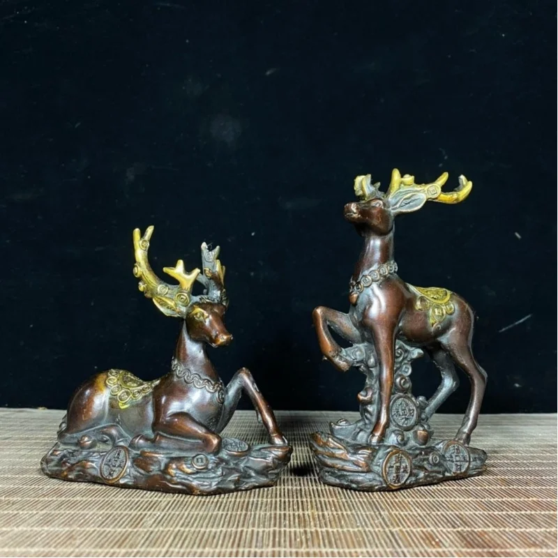 Creative home decor money-bringing copper deer , elk ornament for living room, study, entrance, desktop decoration, simp