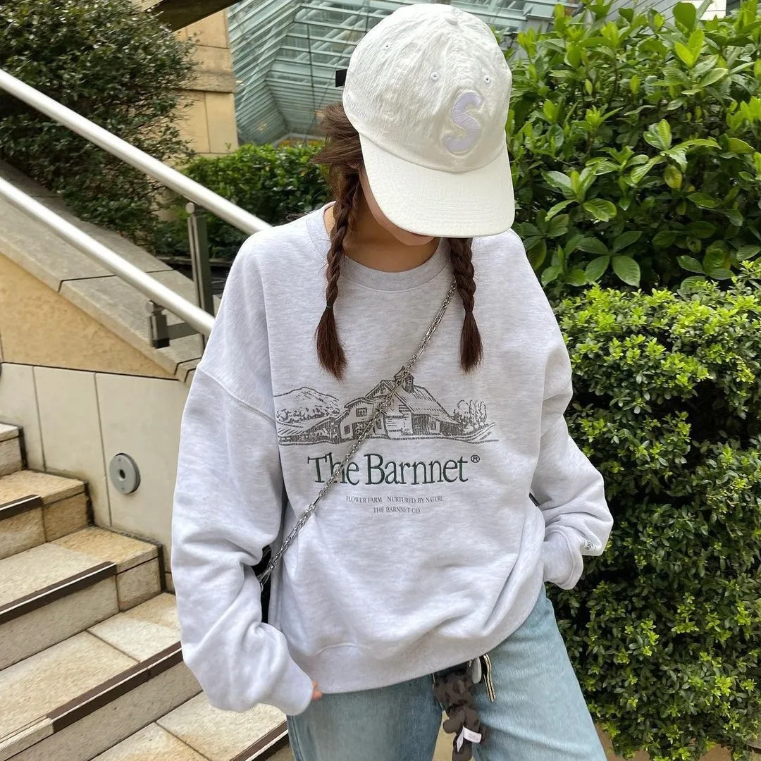 2024 Autumn New Embroidered Letter Hoodie Women's Loose Aging Loose Top