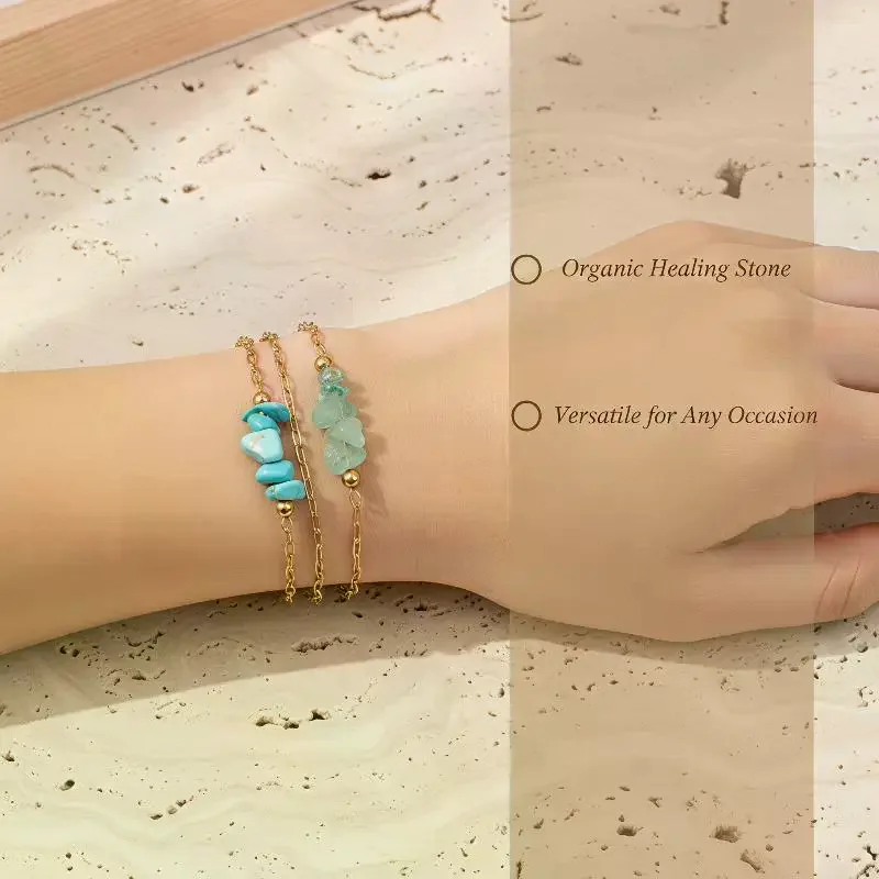 Healing Crystal Chip Bracelets With Gold Plated Chain Perfect For Daily Wear Gifting And Casual Outfit Accessories