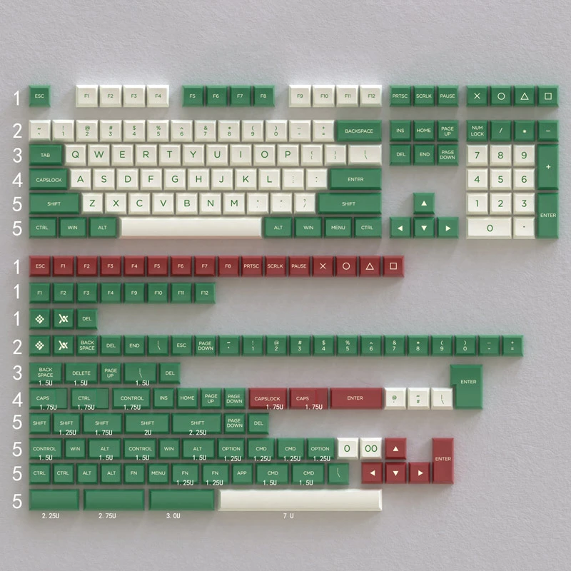 

WINMIX GREEN CAMP OSA Profile Keycaps Doubleshot PBT Material for Mechanical Keyboard 215 Key Kit