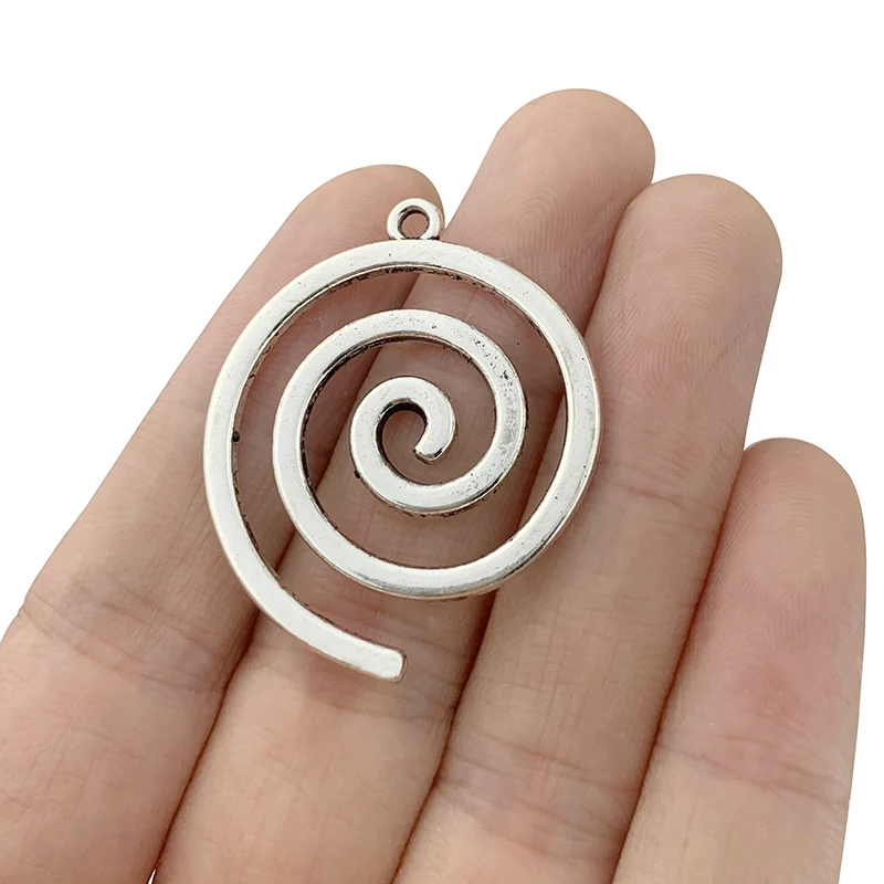 20PCS Spiral Swirl Vortex Silver Charms Pendants Beads for Necklace Bracelet Earring Jewelry Making Findings