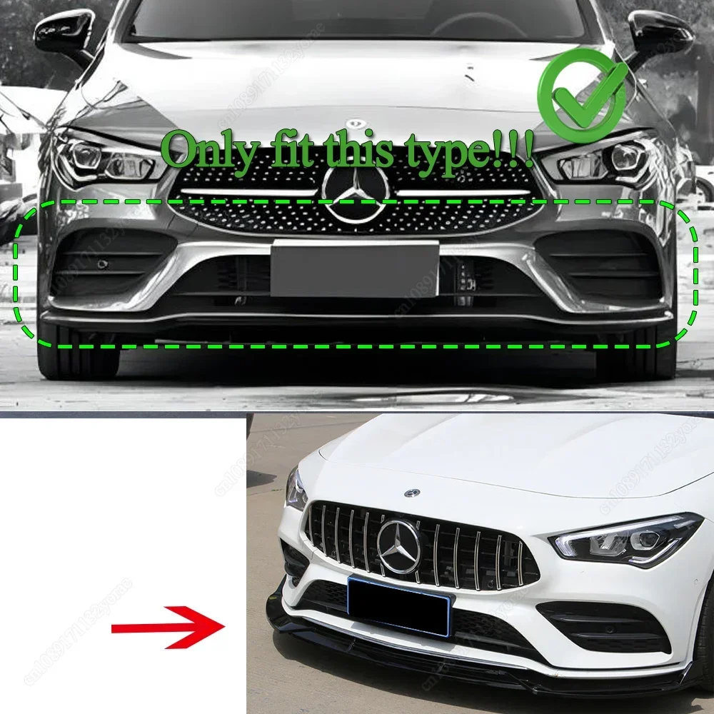 For Mercedes Benz CLA Class C118 W118 X118 CLA180 200 220 250 CLA35 CLA45 AMG 2019-2023 Front Bumper Lip Diffuser Splitter Guard