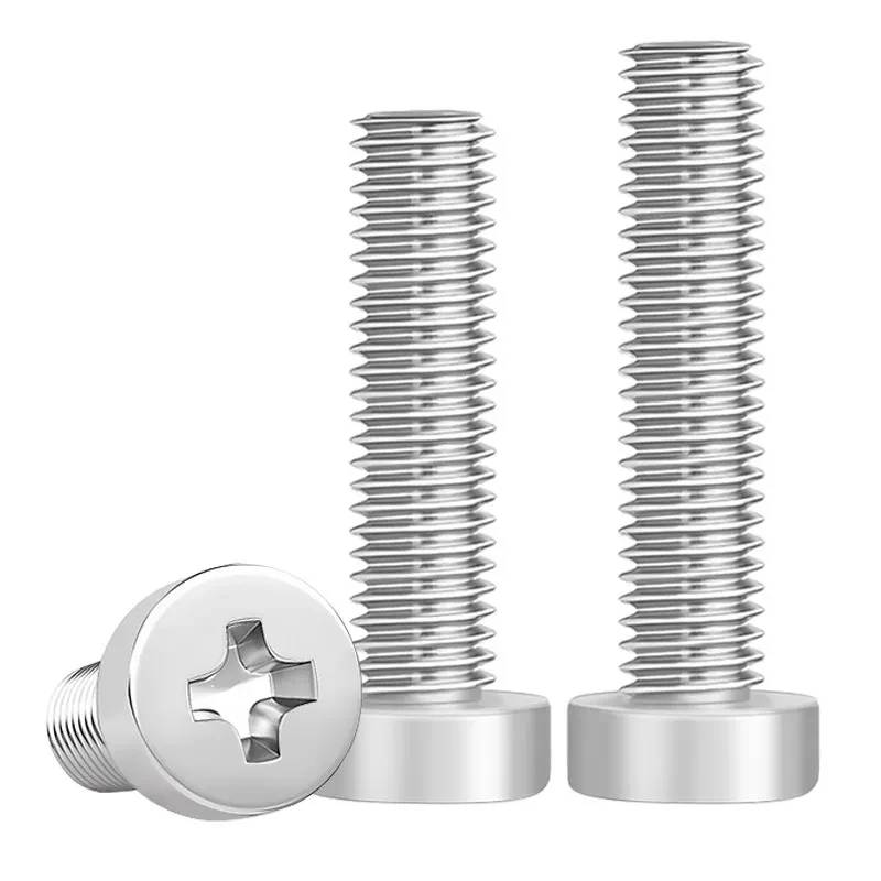 

M6 M8 Thin Low Head Cross Recessed Screws 304 Stainless Steel GB822 Standard Cheese Head Machine Screws