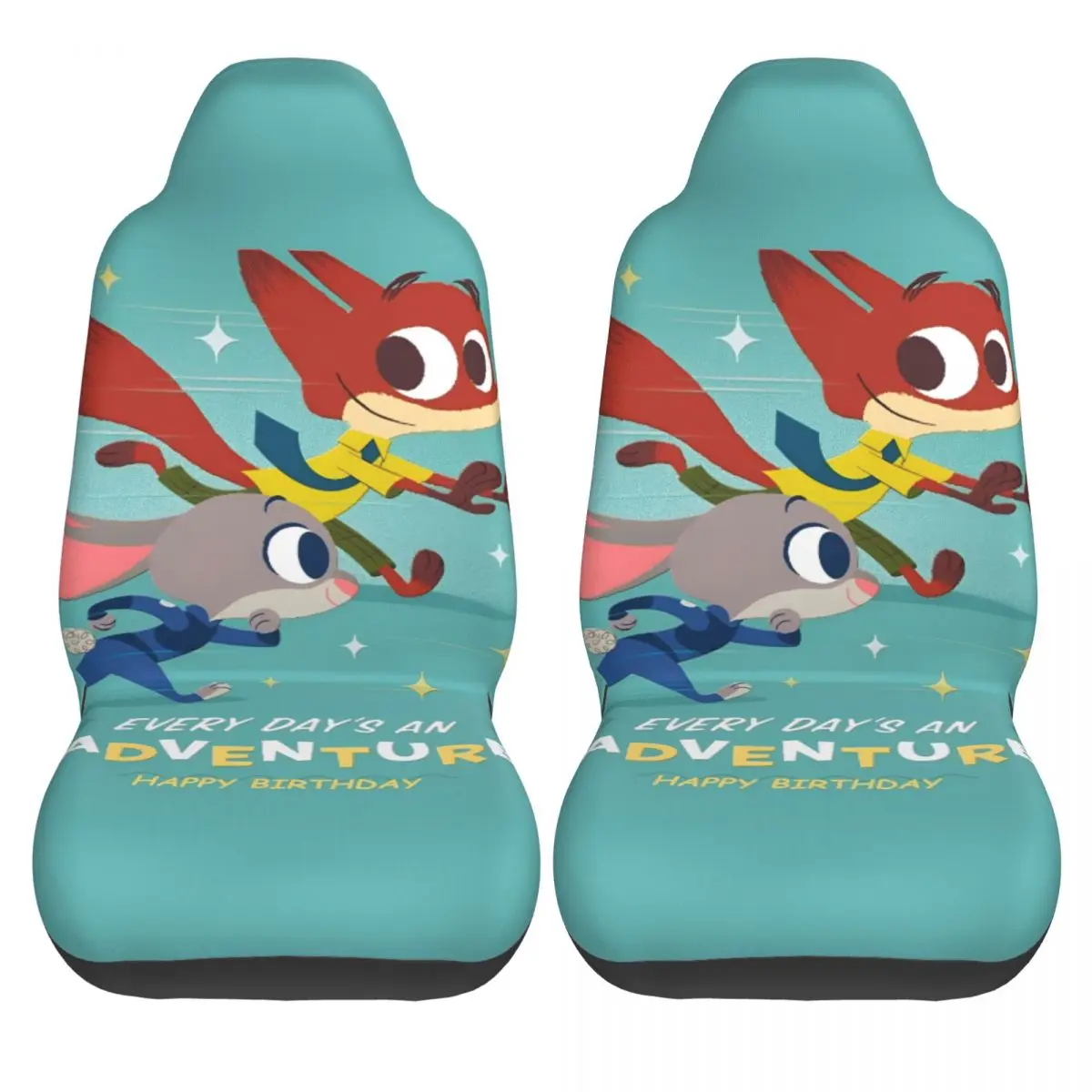 

Чехлы на автомобильные сиденья Zootopia 2, внутренние полиэстеровые автомобильные чехлы на сиденья, растягивающиеся чехлы премиум-класса из двух частей