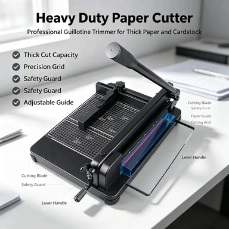 Heavy Duty A4 Stack Paper Cutter Thick Layer Precision Trimmer For Office School Tender Document Binding Cutting Tool