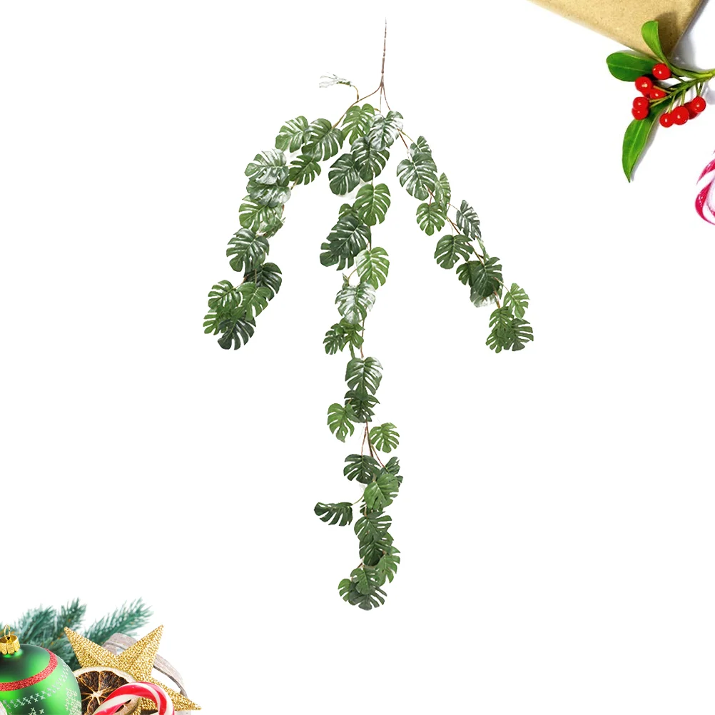 Vine Leaf Hanging Artificial Leaves Fake Palm Tropical Faux Decoration Wall Ivy Wedding Fern Monstera Vines Garland