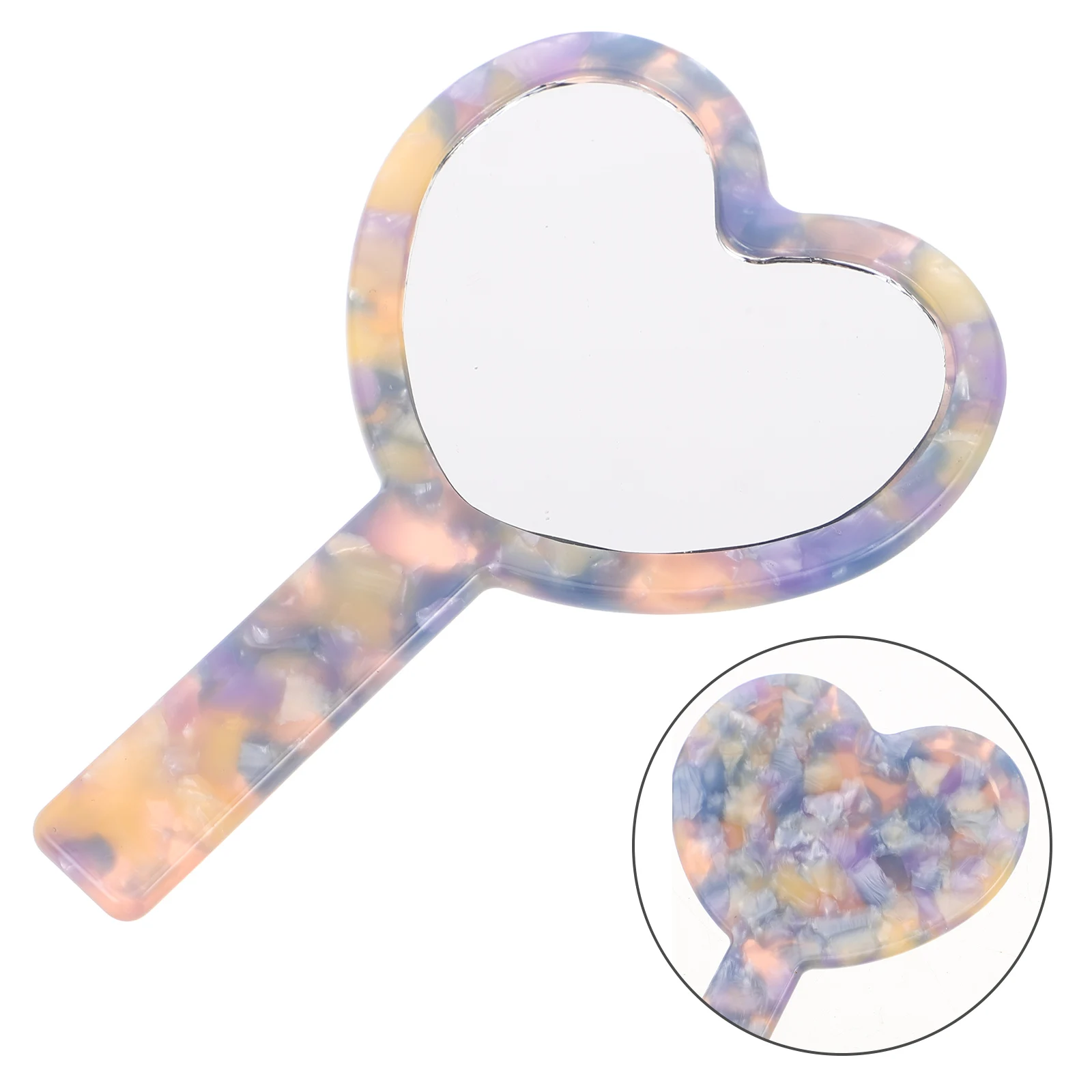 

Heart Shaped Acetate Mirror Small Handheld Portable Travel Makeup Compact Cute Vintage Handheld Mirror
