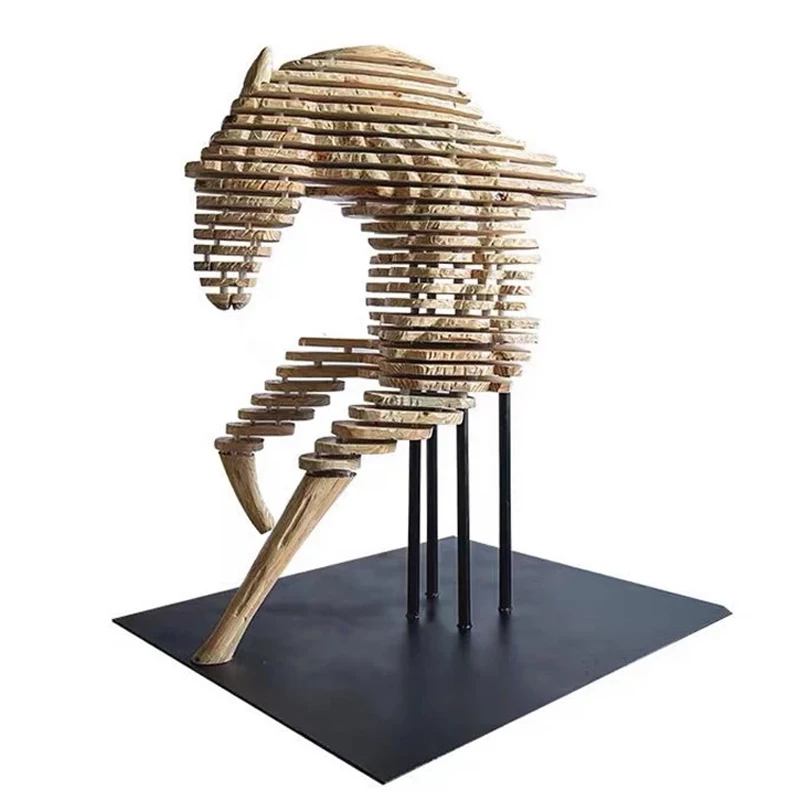 Z Handicraft Handmade Animal Equine Art Deco Wooden Sculpture Wedding Luxury Interior Commercial Decor Statement CenterpieceZ