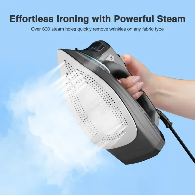 Steam Iron Digital Ceramic-Coated Soleplate Steam Settings for Different Fabrics Included Clothes Ironing