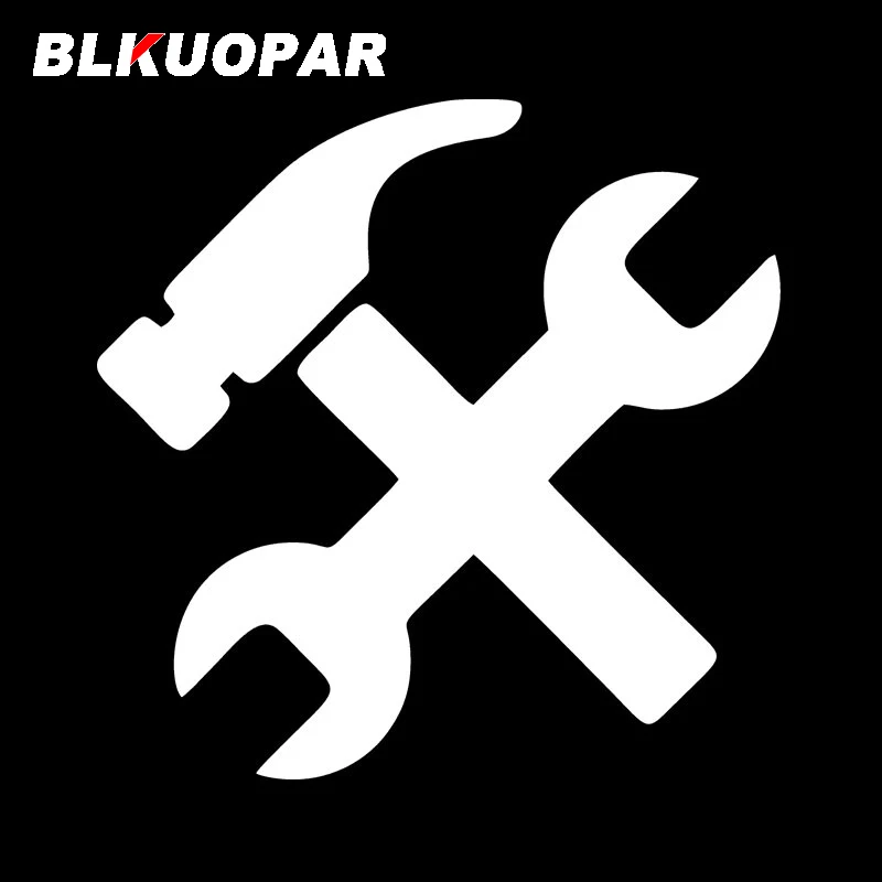 BLKUOPAR Hammer and Wrench Car Stickers Utility Tool Decal Scratch-Proof Die Cut Bumper Windshield Car Accessories