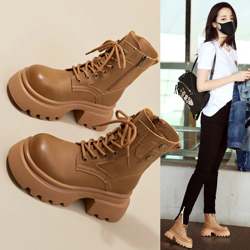 

Autumn Winter Sponge Bottom Women's Short Boots Anti Slip High Top Lace Up Women's Snow Boots