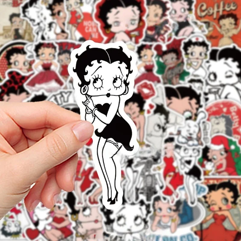 Betty Boop cartoon cute sticker, popular aesthetic, personalized phone case, journal creative waterproof decorative sticker view 3
