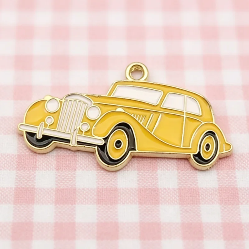 10pcs Car Pendant DIY Jewelry Accessories Alloy Drip Oil Pendant Keychain Earring Pendant view 5