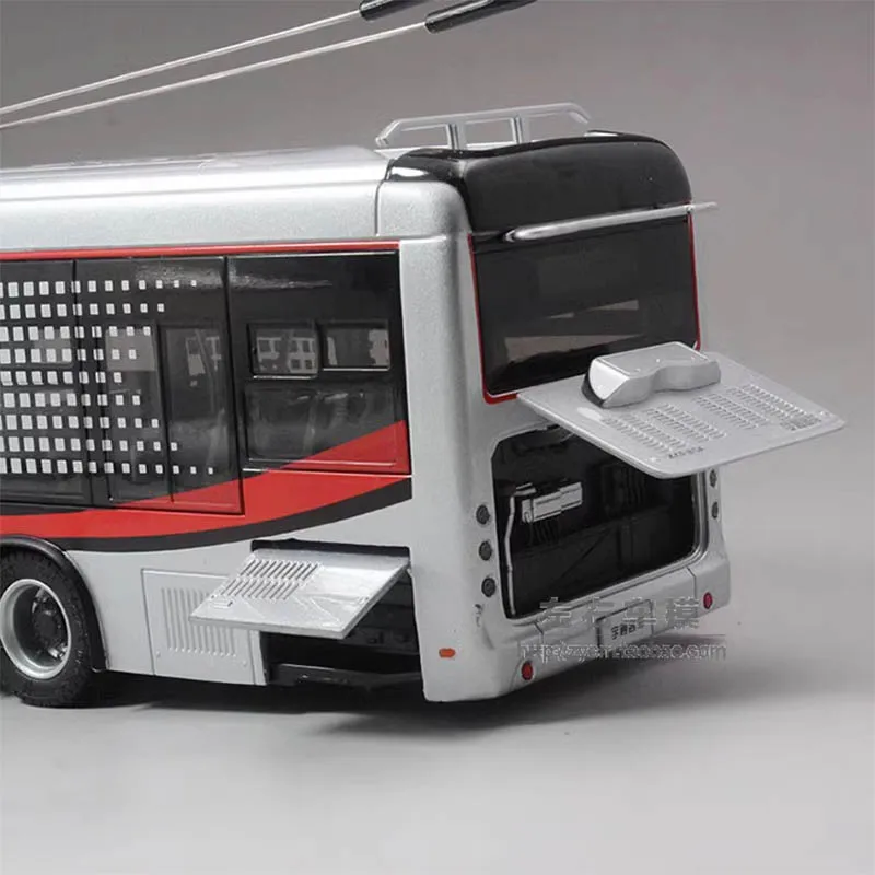 1/42 Bus Model ZK5180A Dual Source Trolleybus Medium Volume Shanghai Public Transport Bus Model Collectible Toy