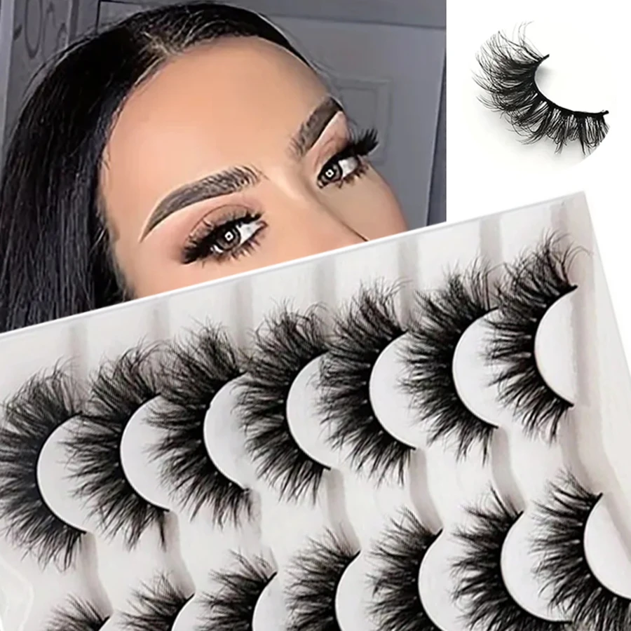 Störerischer 'Unordentlicher Wind' |   7-Paar Cross-Cross Falsche Wimpern Set, Interpretation der 8D Biomimetischen Balance zwischen Übertriebener Schwung und Ausgefallener Formgebung