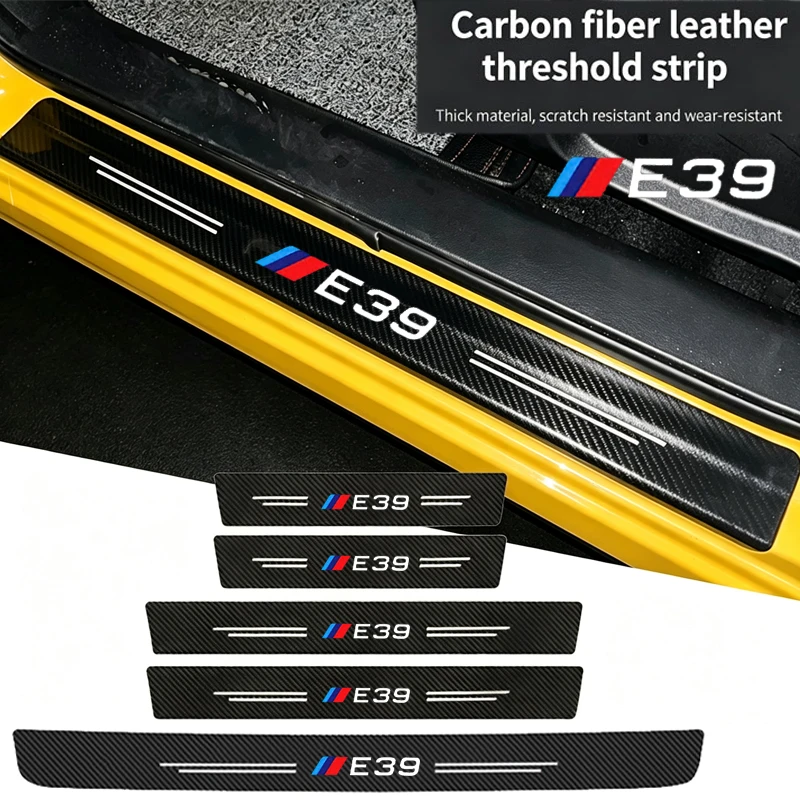 Carbon Fiber Car Decals Door Threshold Sill Strips for BMW E39 Front Rear Door Welcome Pedal Protection Anti Stepping Stickers