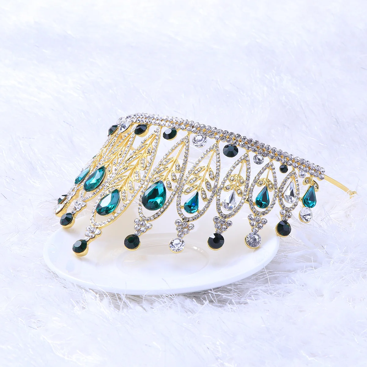 

Elegant Bridal Crown Women Tiara Wedding Bride European Engagement Hair Tool Styling Accessories