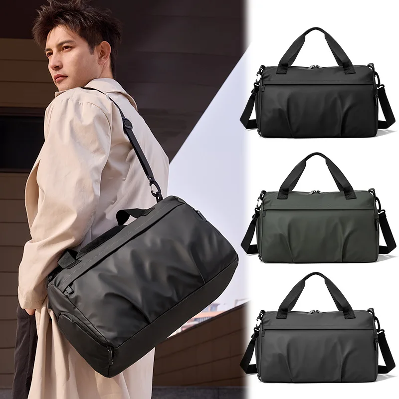 Wet Dry Separation Crossbody Travel Bag,Carry-On Gym Duffel for Business Trips Sports Swimming,Luggage with Shoe Compartment