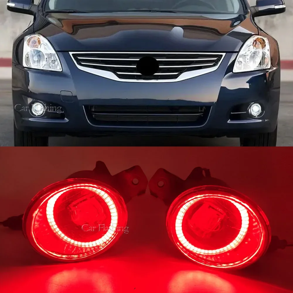 New！ Car Angel eyes Fog Light Front Bumper Fog Lamp For Nissan Qashqai Juke Micra Dualis Sunny Teana Rogue NV400 Sentra Wingroad