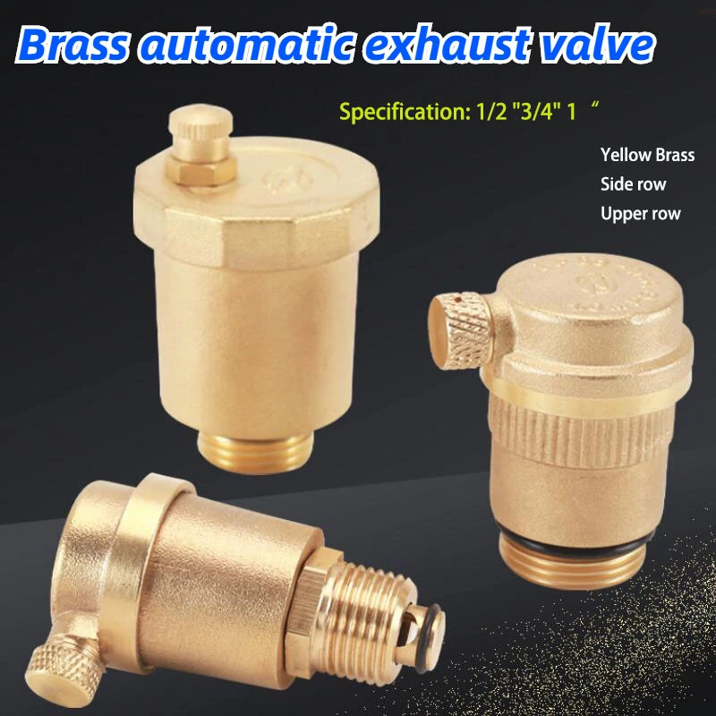 1PCS Brass Automatic Exhaust ValveDN15 DN20 DN25 Tap Water Heating Valve 1/2 