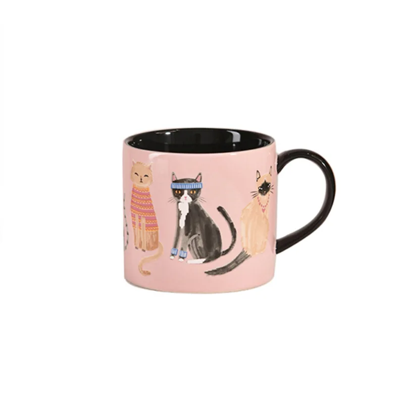 Cute Pink Cats Ceramics Mugs Coffee Mug Milk Tea office Cups Drinkware the Best Birthday Gift