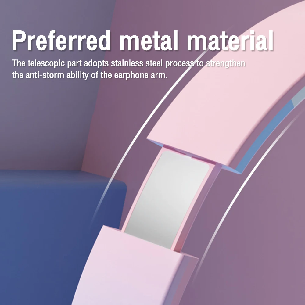 سماعة رأس بلوتوث 5.2 لاسلكية للموسيقى، لون متدرج، ضوء LED مع ميكروفون، سماعة ألعاب للأطفال، هدايا عيد الميلاد الجميلة