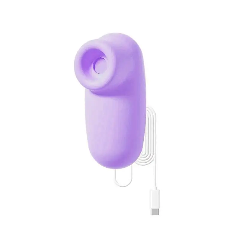 New 1 Set Soft Purple Silicone Suction Vibrator With Тypе-с Rechargeable Waterproof For Adult Personal Intimate Pleasure At Home view 2