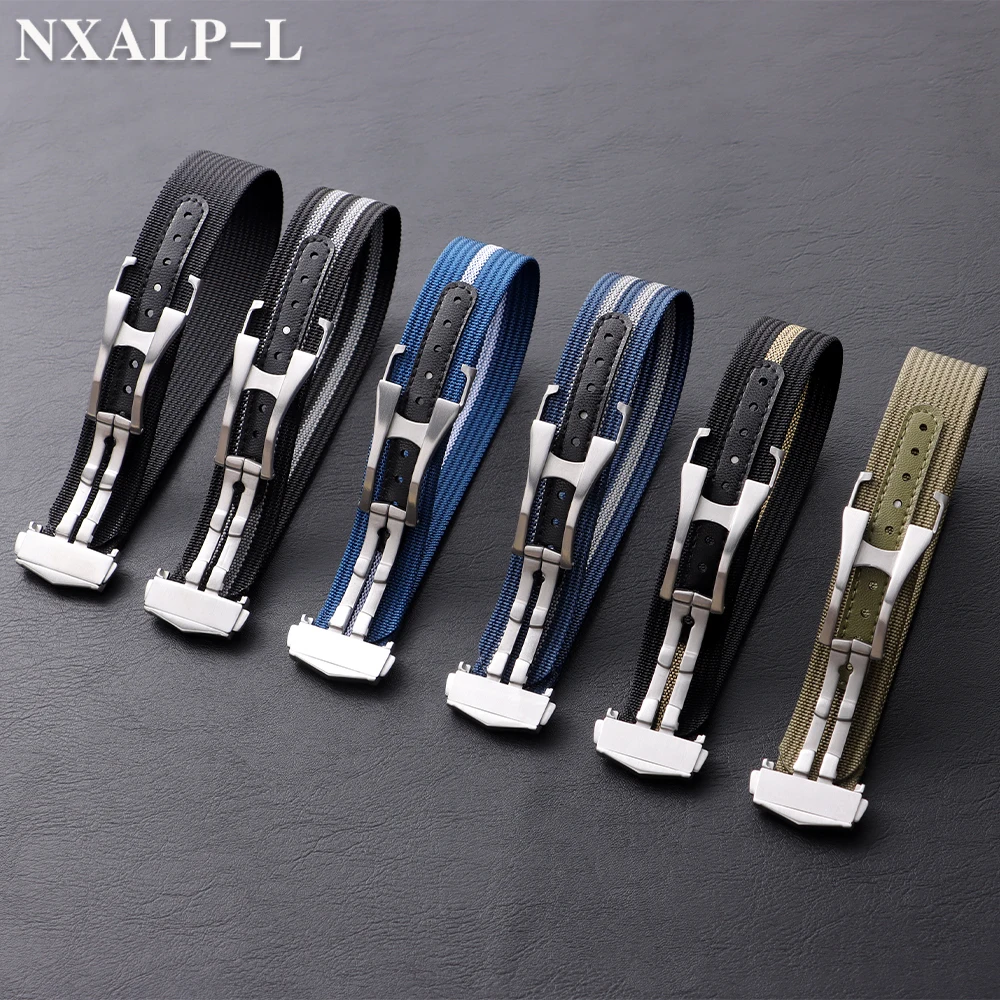 Geripptes Nylon-Uhrenarmband 20 mm für Omega Seamaster für Tudor für Rolex-Armband, Herren-Militärsportuhrenarmband mit Faltschließe