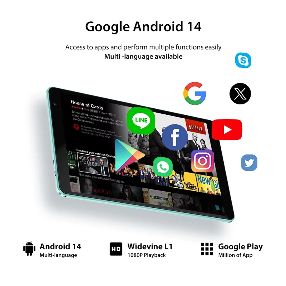 Tavoletta Teclast P85T da 8 pollici Allwinner A523 8 core 4 GB RAM 64 GB ROM Android 14 WIFI6 BT5.2 5000 mAh Type-C 0,3 MP+2,0 MP