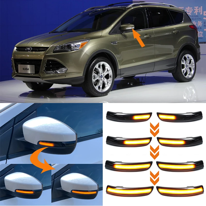 

2 шт., Светодиодные поворотники для Ford C-Max Focus MK3 Escape Kuga II EcoSport 2013-2019