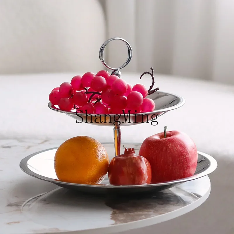 

CL light luxury metal fruit plate living room household candy plate cake tray snack ornament rack model room jewelry