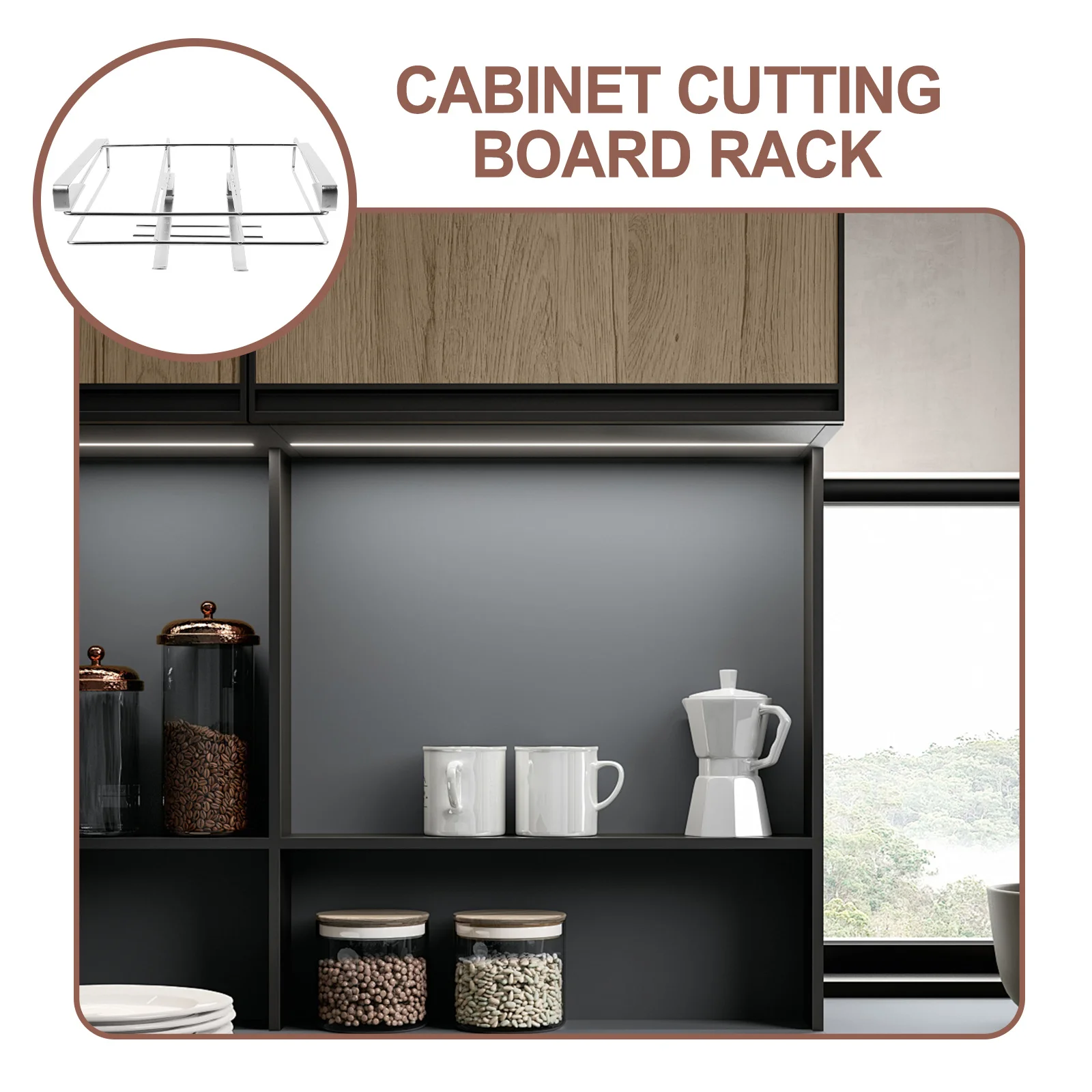 

Stainless Steel Hanging Cutting Board Rack Cabinet Kitchen Organizer Pot Lid Storage Holder Space Saving Cutting Board Stand