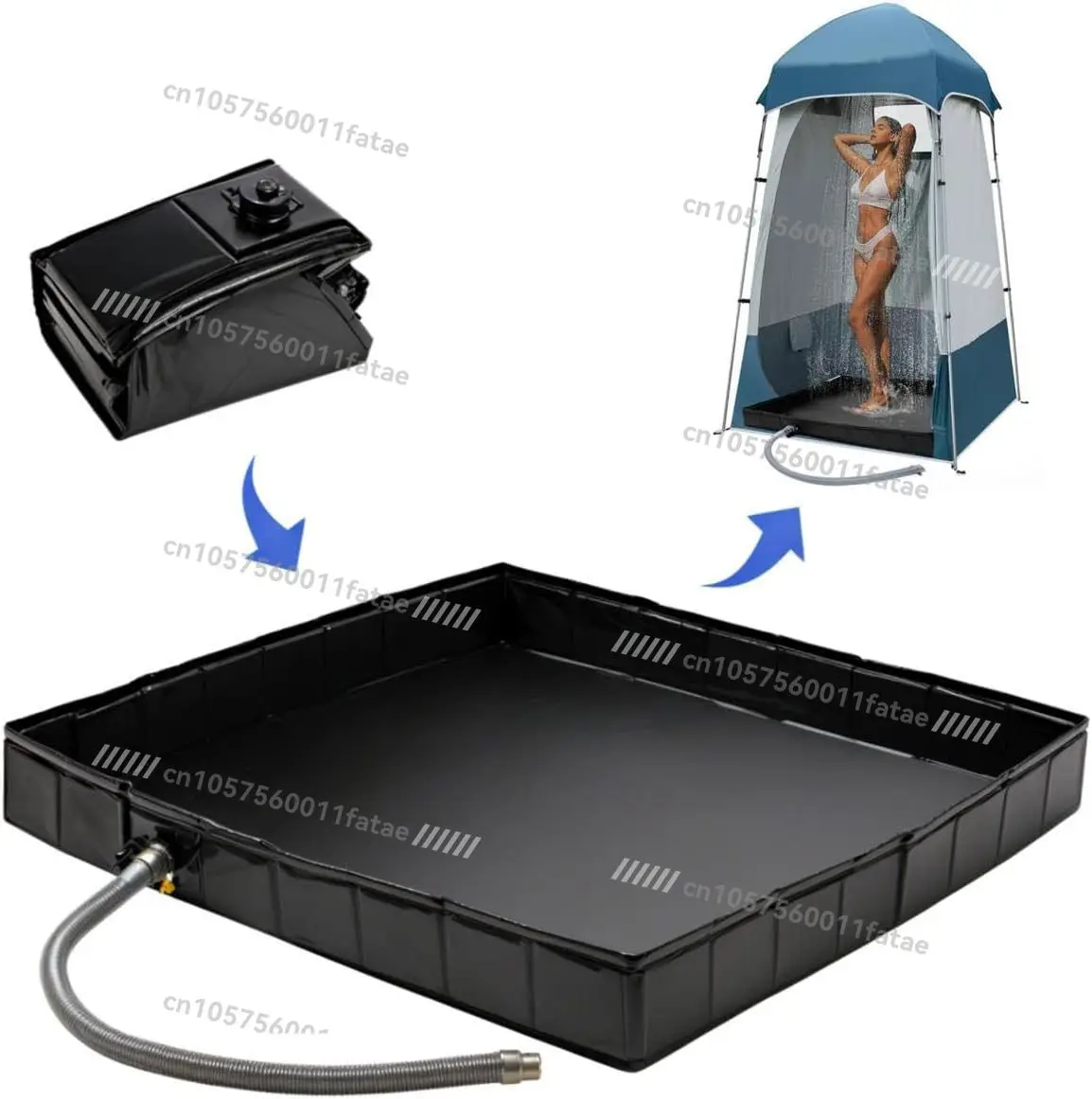 

Adult PVC Shower Tray Outdoor Removable Water Receiving Tent Pool Portable Bath Pool