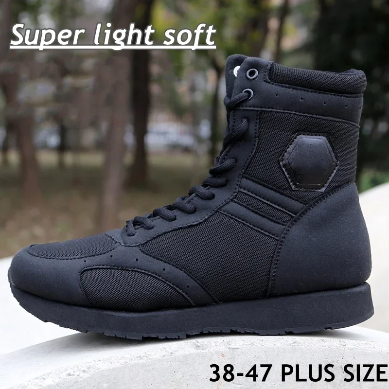 

Ultralight HuntingBoots Mens Black Work Shoe Outdoor Run Desert Hiking Shoes Climbing Training Tactical Boots Male Sneakers