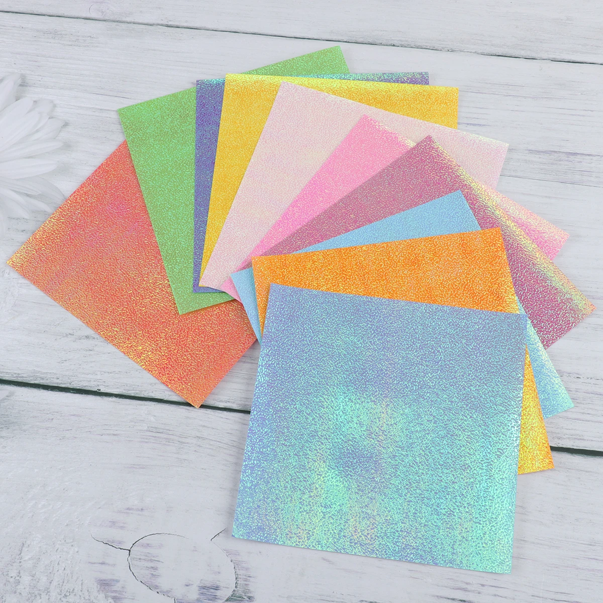

150pcs Sparkly Paper Glitter Square Sheets Foil Kids Craft Pearlescent Handmade Paper Sturdy for Cards