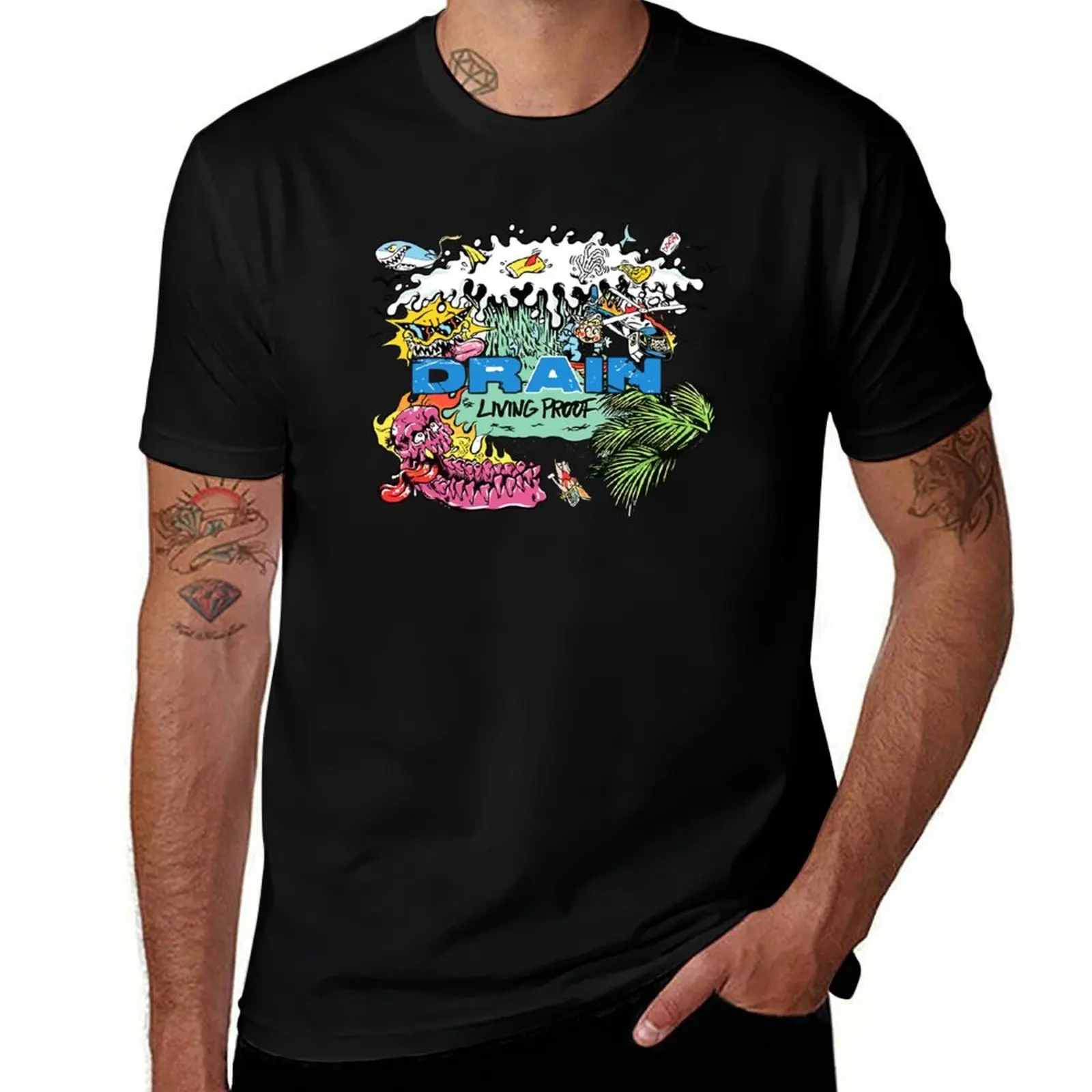 Drain Living Proff T-Shirt Outdoor Work Short Sleeve Top T-Shirt