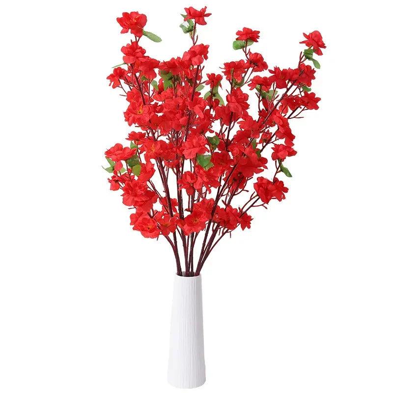 Filial artificial da flor do pêssego, flor artificial, casamento, decoração home, arranjo do quarto, flor decorativa, 65cm