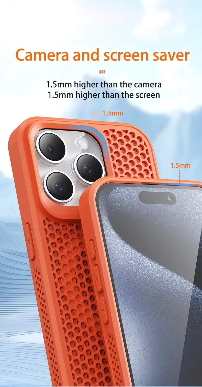 Cooling Heat Dissipation Magnetic Phone Case For iPhone 18 17 16 15 14 13 12 11 Pro Max Breathable Hard Back Cover For Magsafe