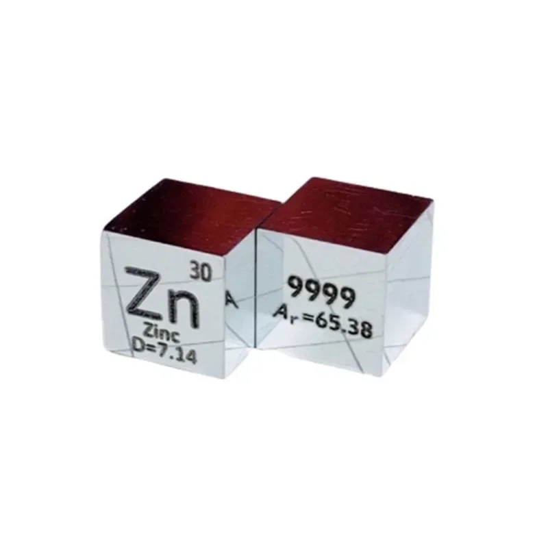 MIRROR POLISHED Zinc Metal 10mm Density Cube 99.99% Pure for Element Collection