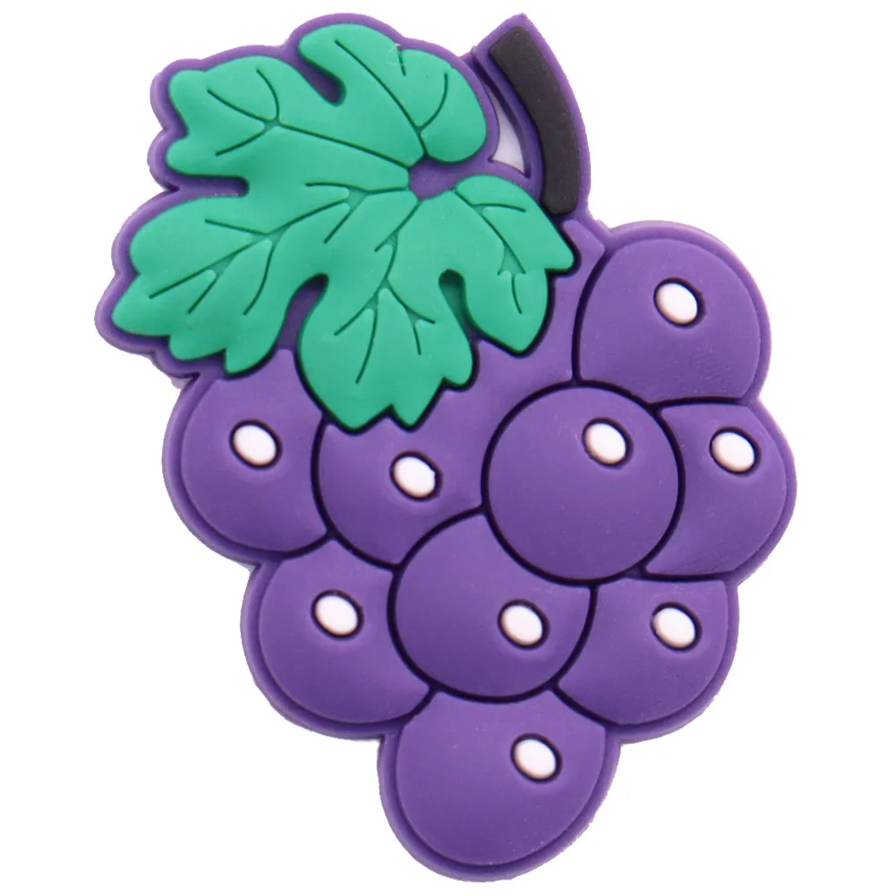 Single Sale 1Pcs Grape Strawberry Cherry Fruit PVC Garden Shoe Charms Shoes Decorations DIY Wristbands Kids Gift