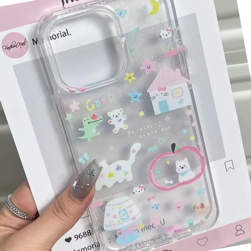 Sparkling Pink Romantic Pink Cabin Cat Phone Case For iPhone 17 AIR 16 15 14 13 12 11 PRO MAX 7 8 PLUS MINI Dustproof Cover view 4