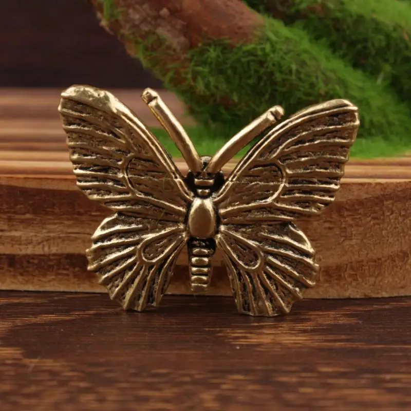 1/3/5Pcs Insect Animal Model Desk Decor Brass Butterfly Statue Office Ornament Vintage Tea Table Decoration For Living Room
