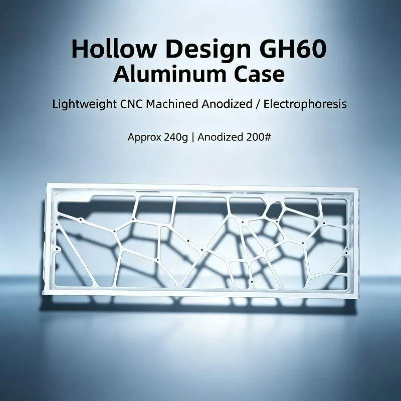 Holy60 Wooting 60HE GH60 Hollow Aluminum Keyboard  Case Shell For Mad 60he Rakka hm66 Aula Win60 Gaming Keyboard Shell