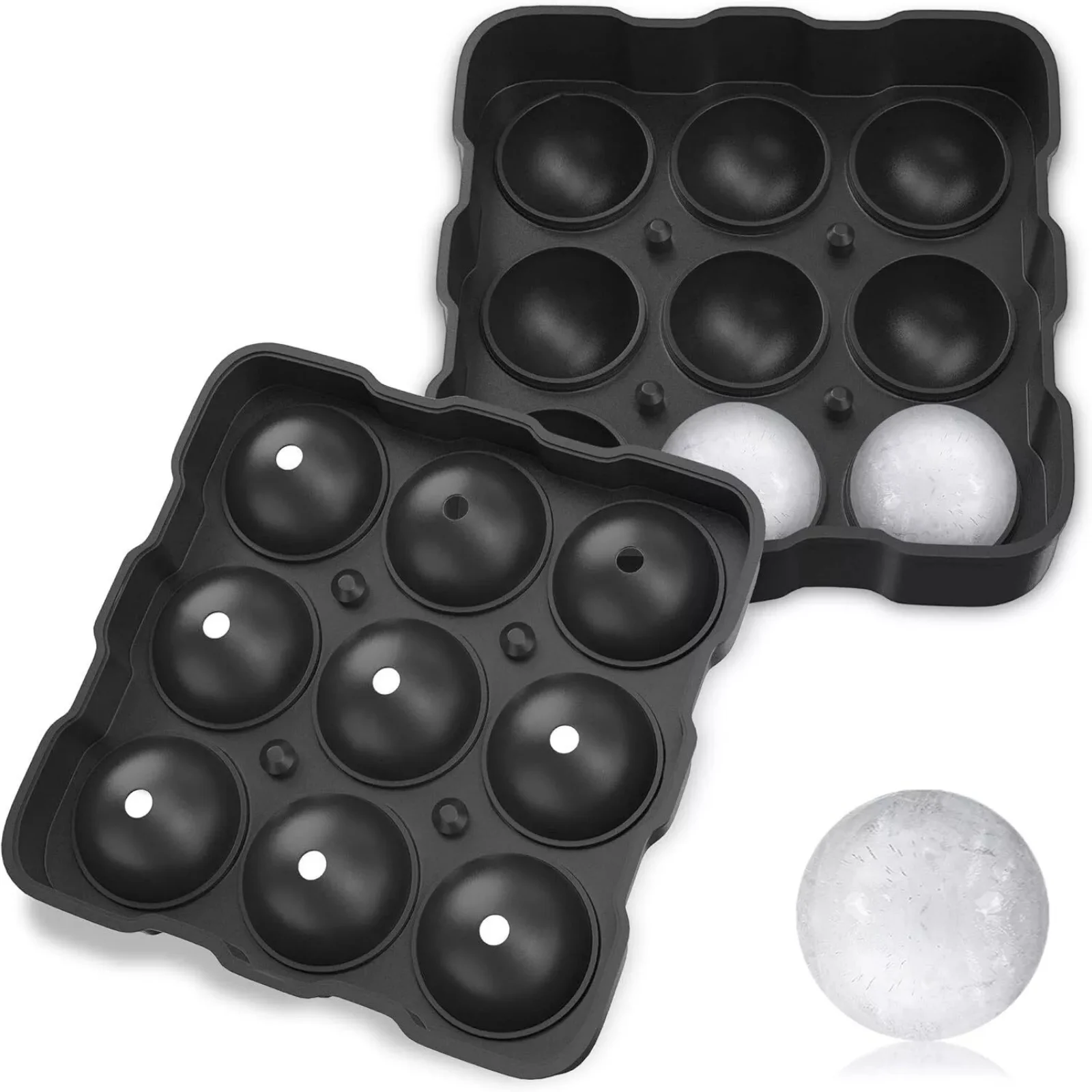 

Large Round Silicone Ice Cube Ball Maker Tray Sphere Molds Bar Whiskey Cocktails